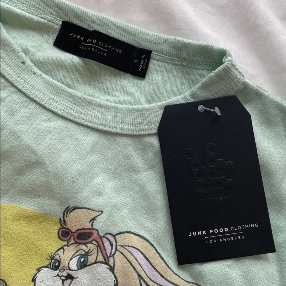 Junk Food Clothing Mint Green Cartoon Tee